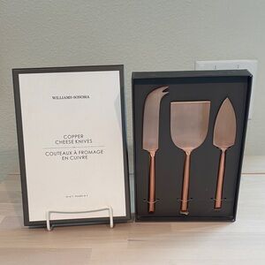 NIB S/3 Williams Sonoma Copper Cheese Knives